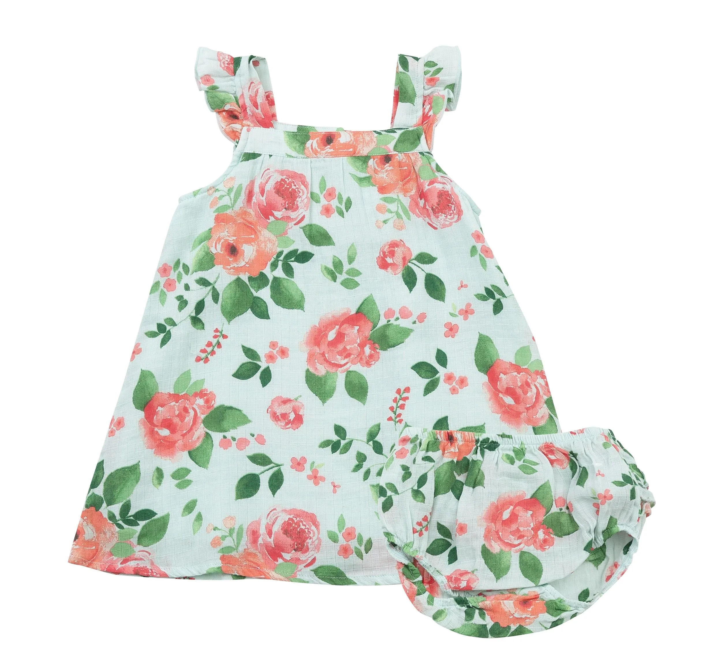 Angel Dear Muslin Sundress & Bloomer--Rose Garden