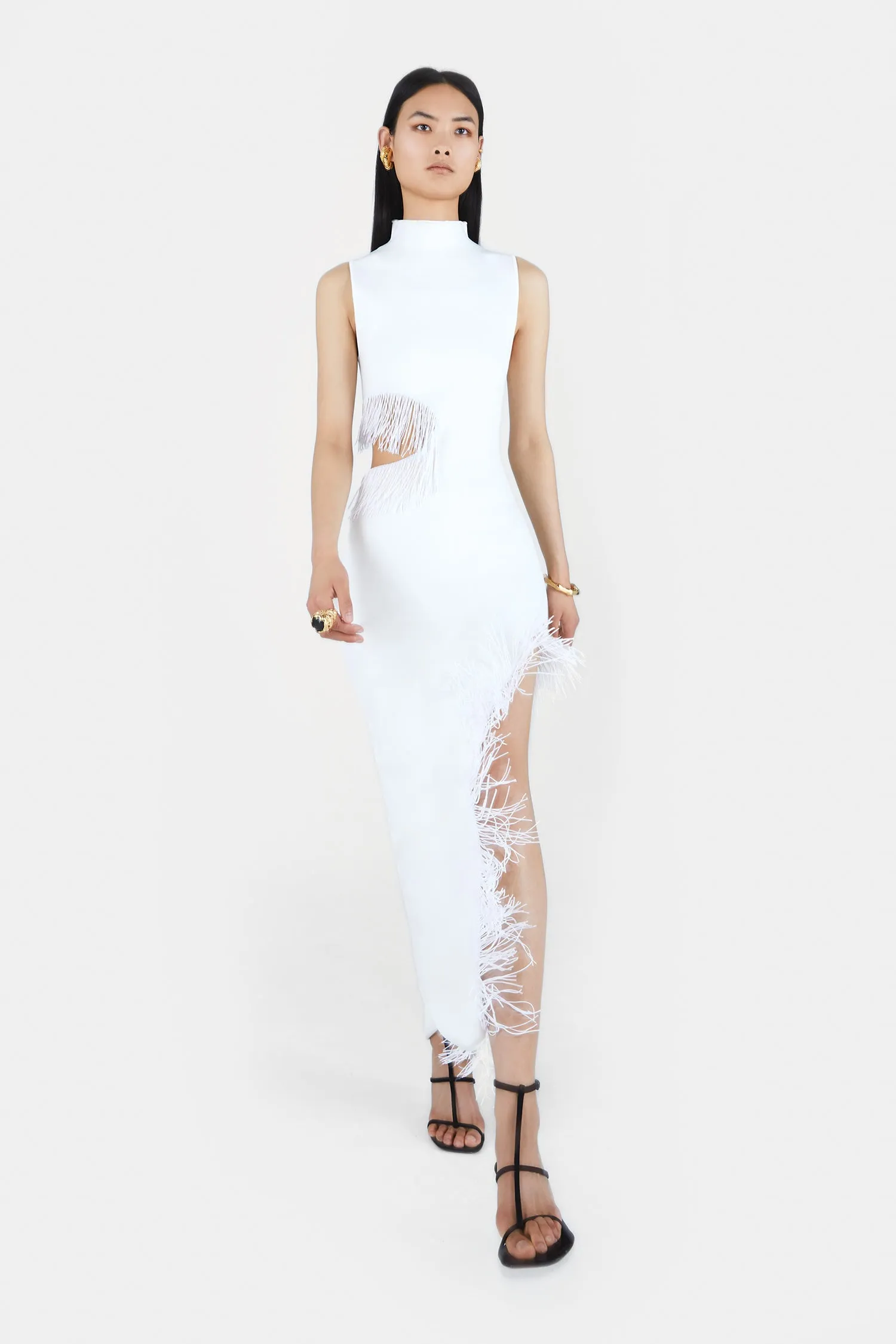 Beaded Nova Dress - White