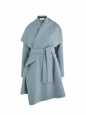 Belted wool blanket coat