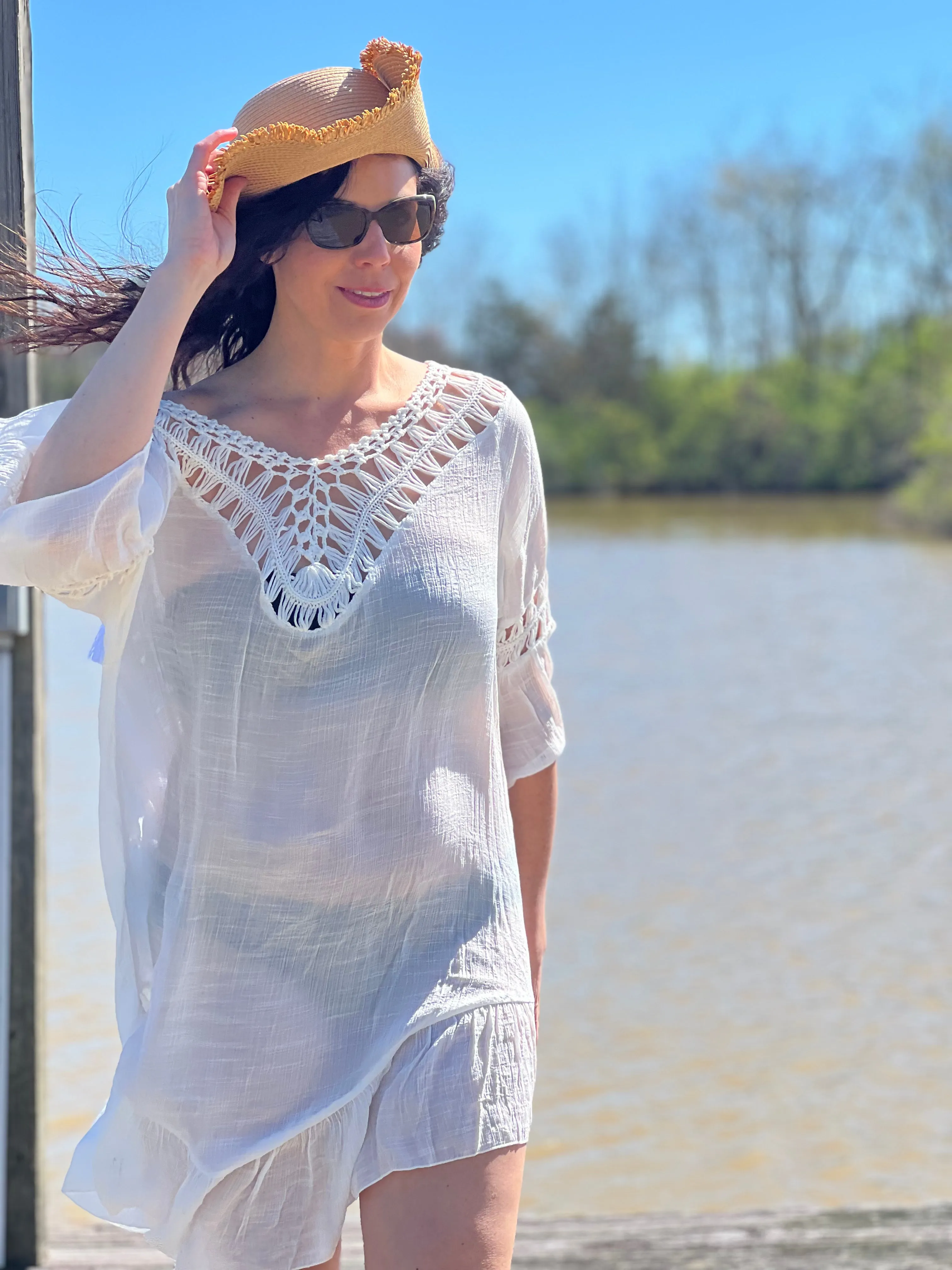 Crochet & Woven Beach Coverups (White)