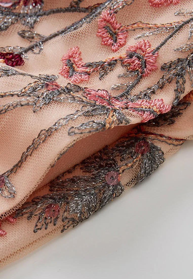 Fantasy Forest Embroidered Mesh Skirt