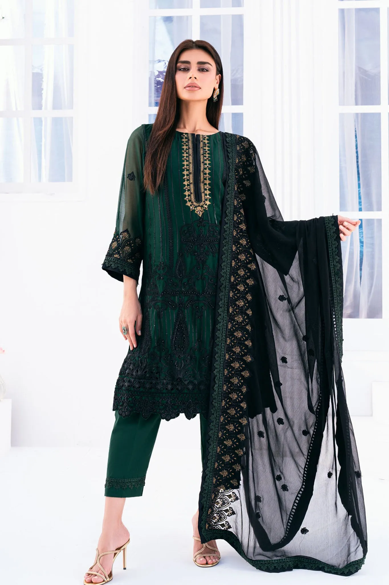 Lallaria By Noorma Kaamal Unstitched 3 Piece Luxury Chiffon Vol-03 Collection'2024-NK-LLC-22