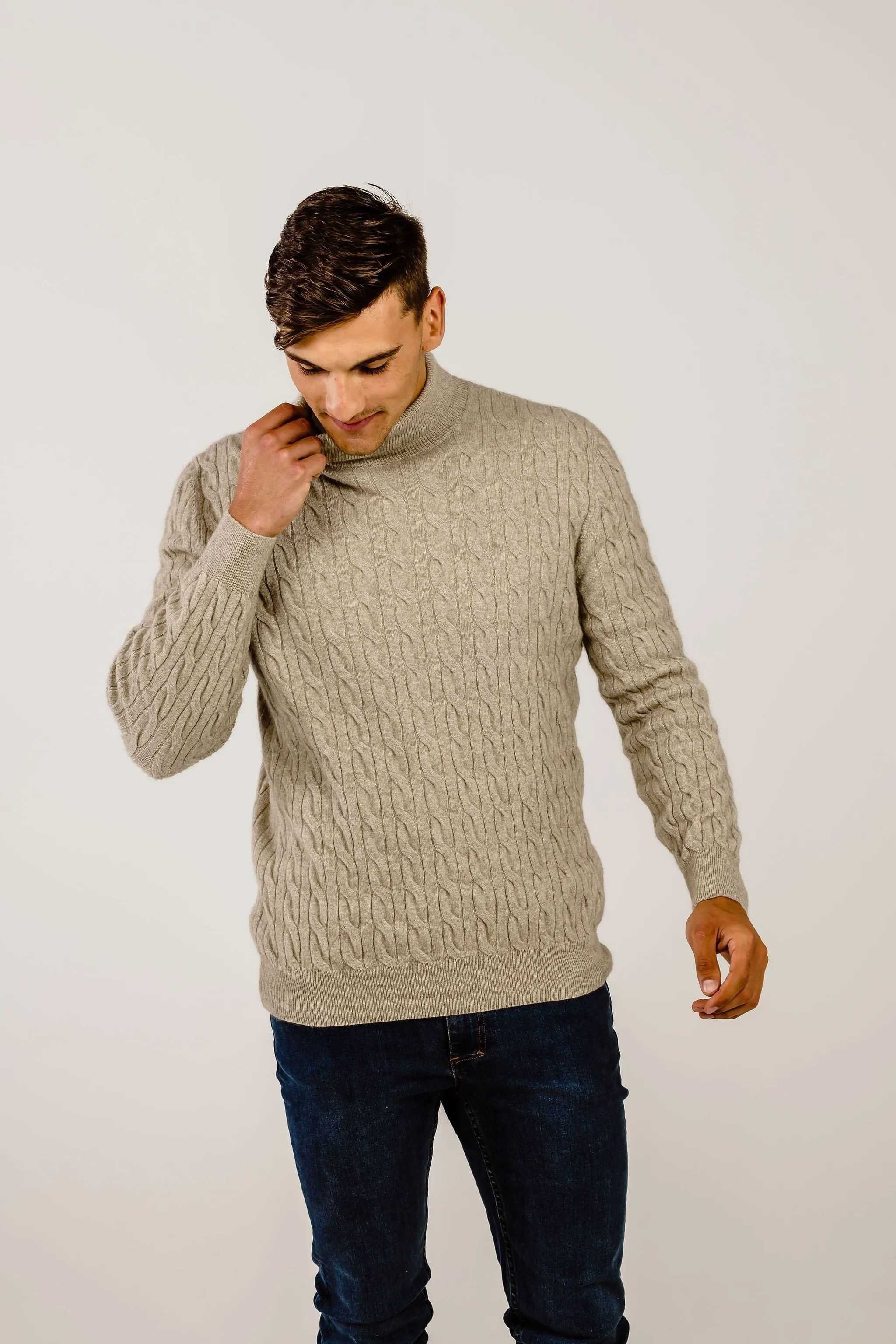 Mahana Cashmere Turtle Cable Sweater