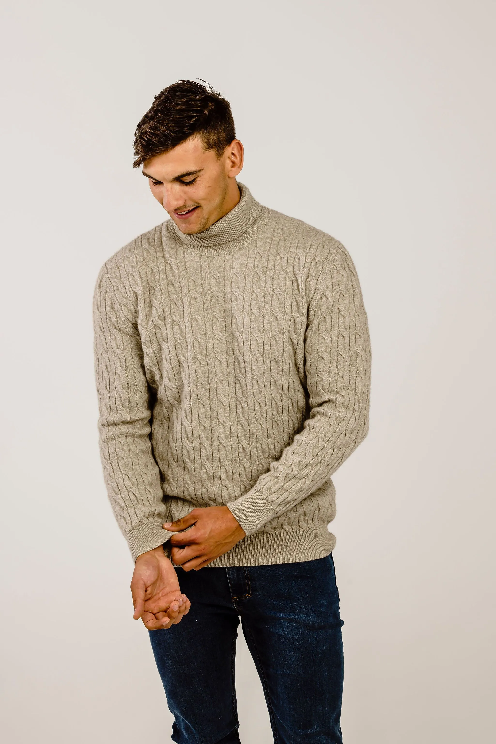 Mahana Cashmere Turtle Cable Sweater