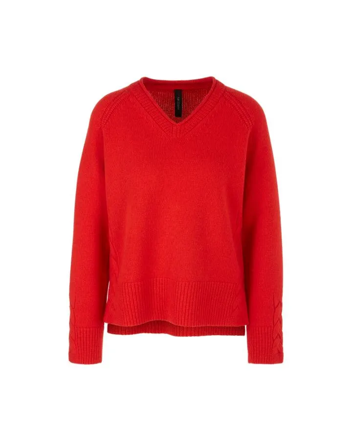 Marc Cain Firey Red Cashmere Blend Pullover