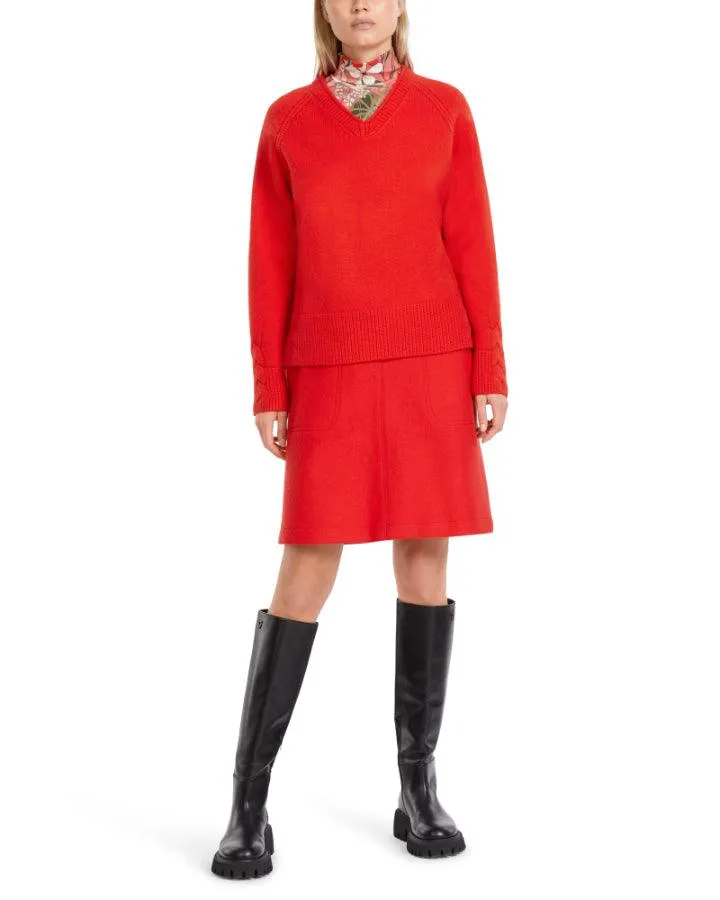 Marc Cain Firey Red Cashmere Blend Pullover