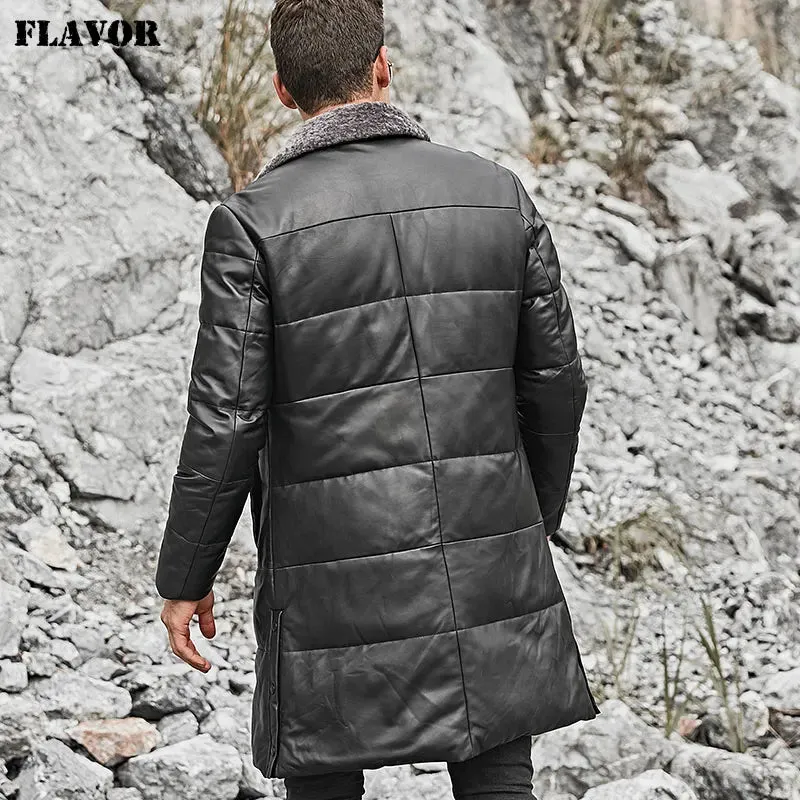 Men's Lambskin Leather Down Coat