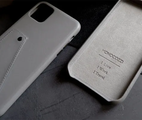 Monocozzi Exquisite Genuine Leather for iPhone 11 Pro - Grey (Barcode: 4895199105690 )