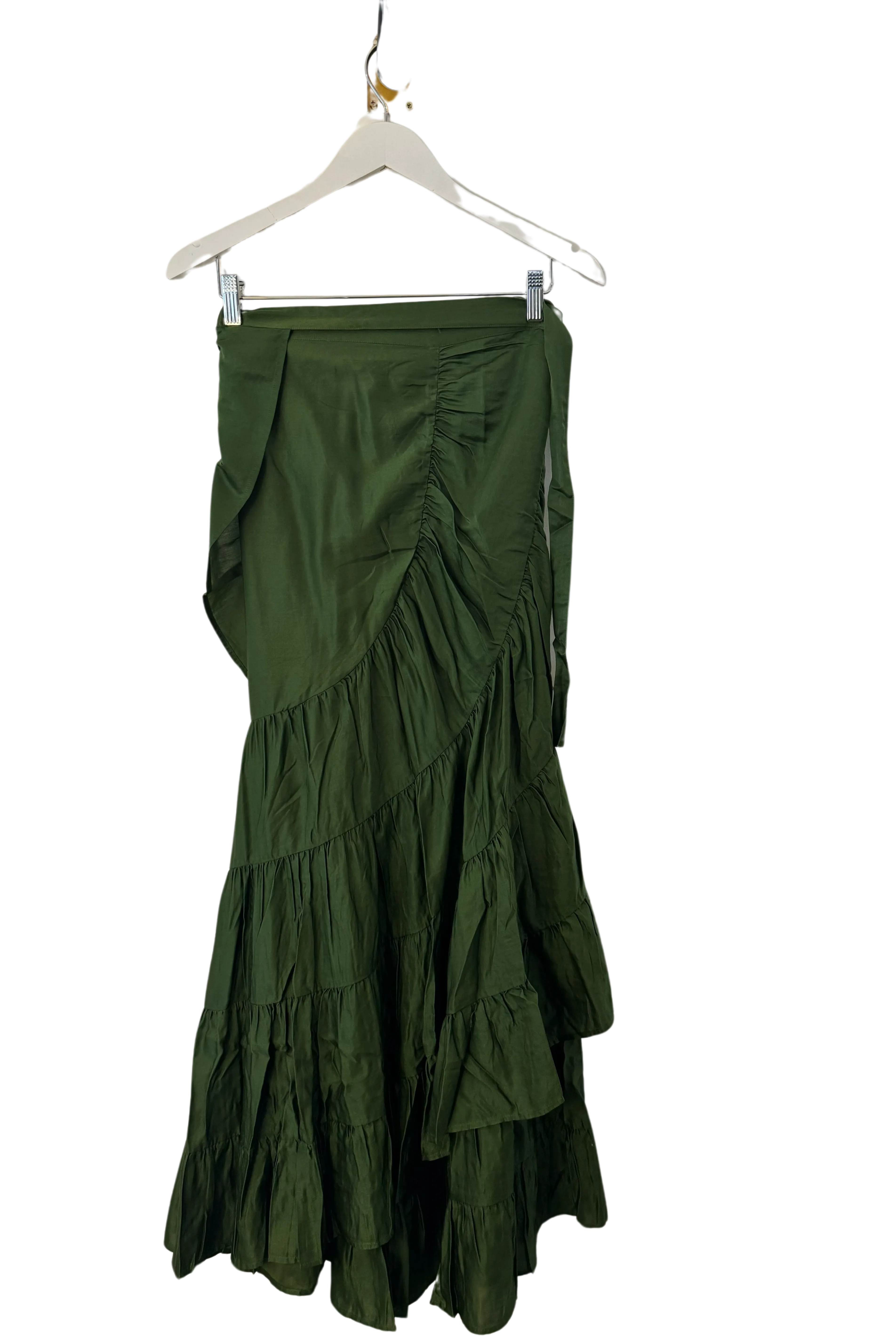 Moss Silk Flamenco Skirt