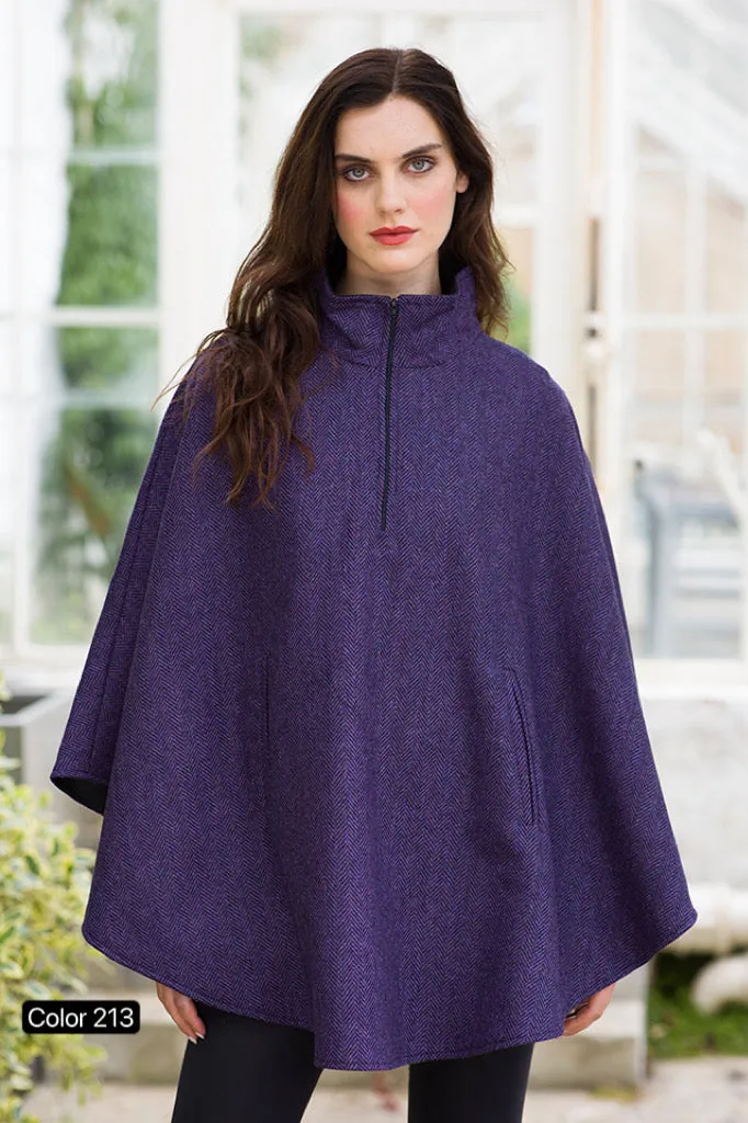 Mucros Weavers Half-Zip Poncho