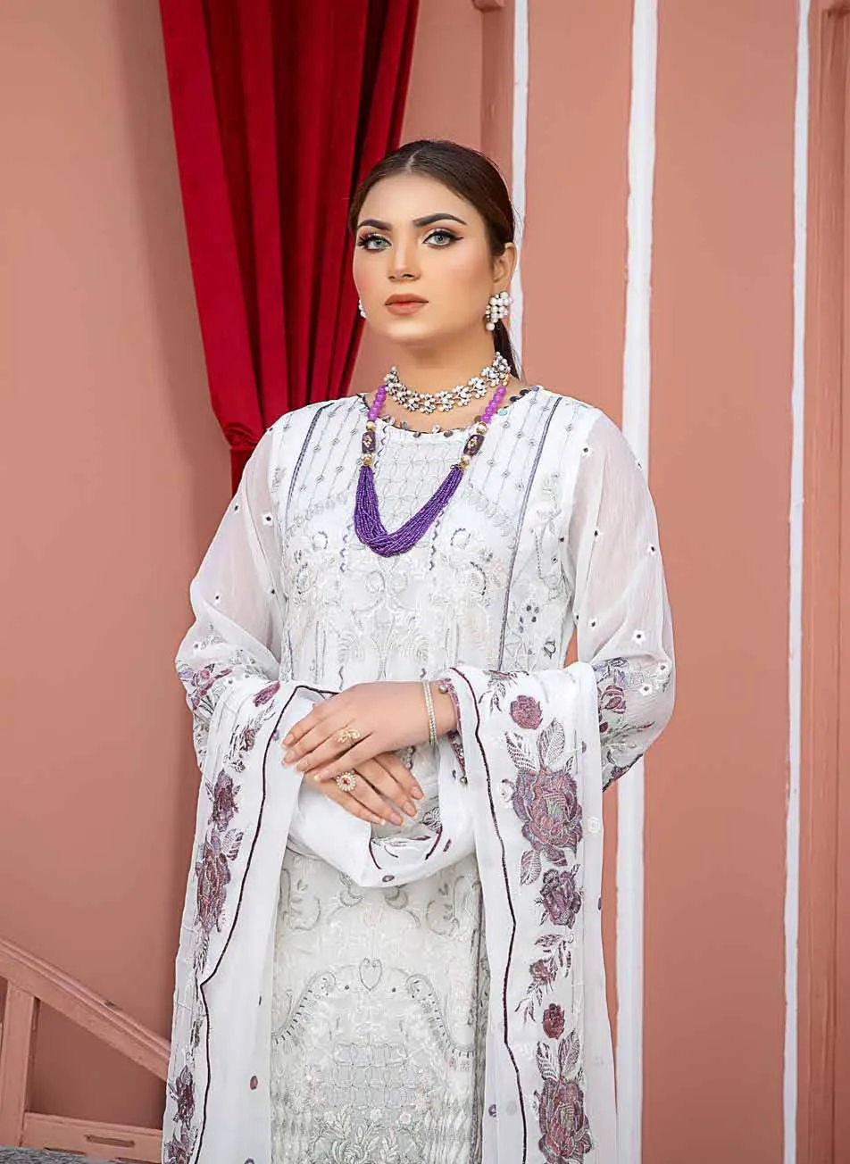 Evergreen Luxurious Embroidered Chiffon Collection Dress - DN-04