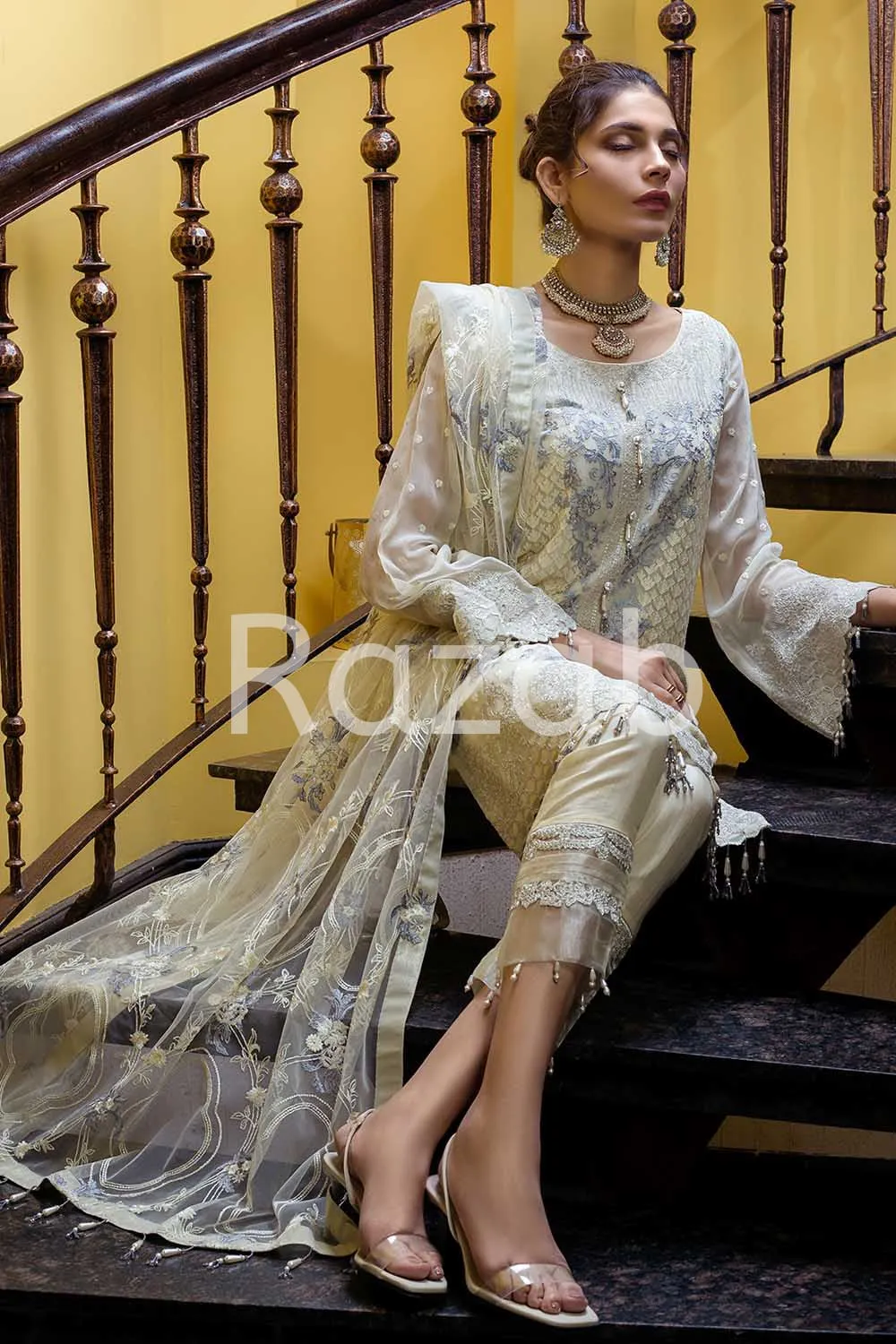 Razab Luxury Chiffon Collection 2019 – THR 1108 Lime Mystique