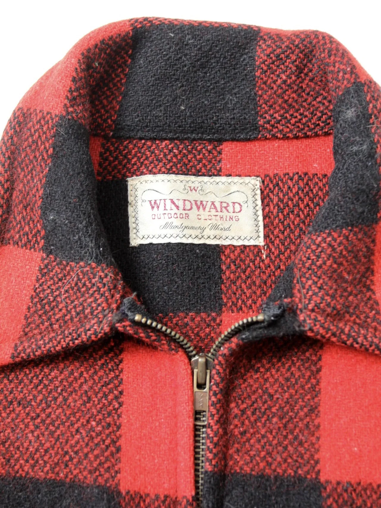 vintage 50s buffalo check wool jacket