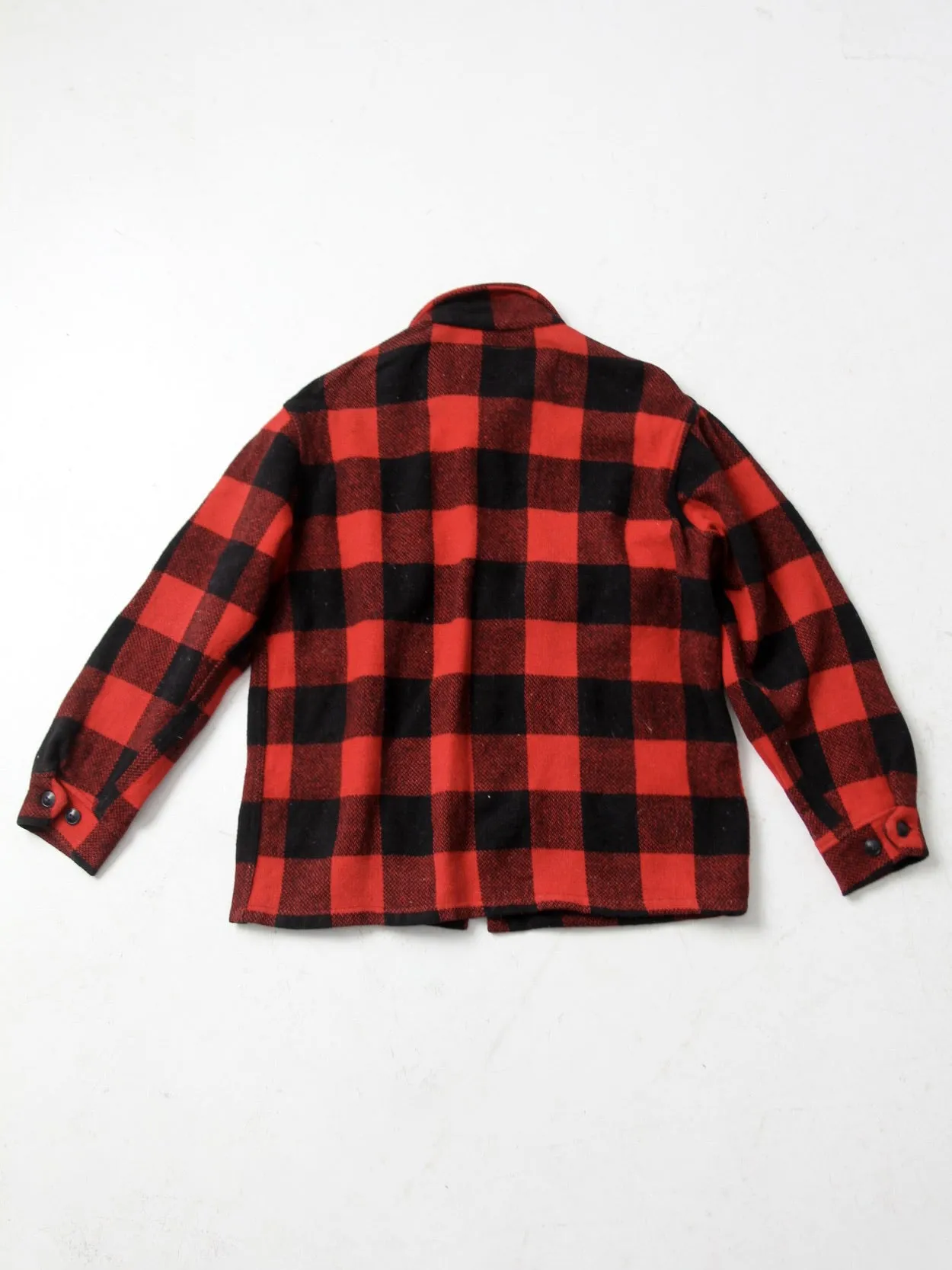 vintage 50s buffalo check wool jacket