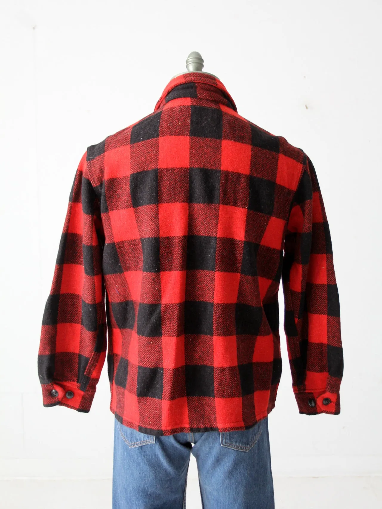 vintage 50s buffalo check wool jacket