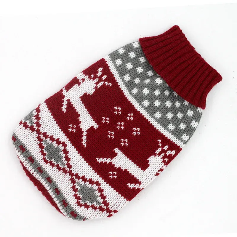 Warm Pet Winter Sweater Cartoon Print Clothing Knitting Coat for Small Pets