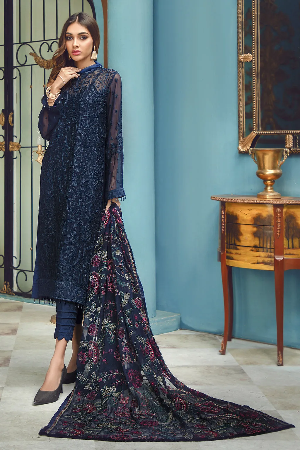 Zarif Rangrez Festive Chiffon Collection 2022 – Azure